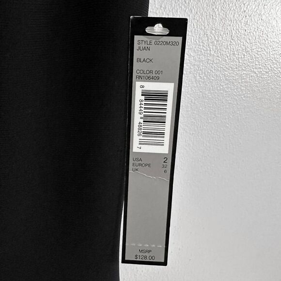 Tahari Size 2 Pleated Detail Puff Sleeves Black Juan Midi Dress NWT - Picture 9 of 11